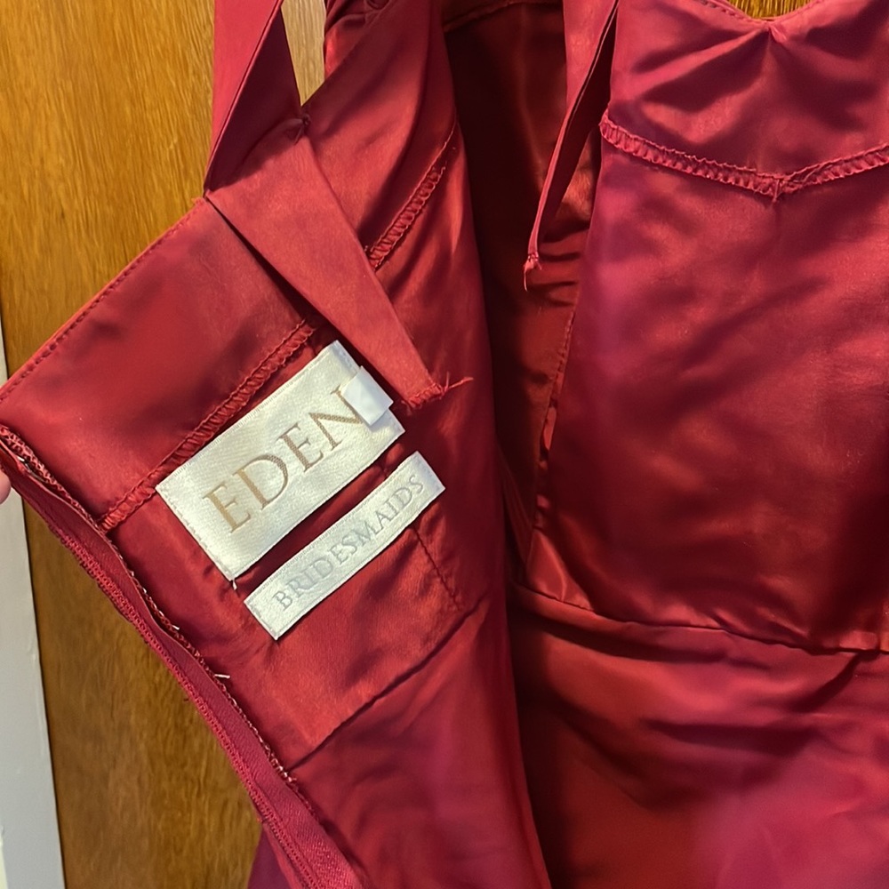 Deep Red Bridesmaid Or Prom Dress - image 5